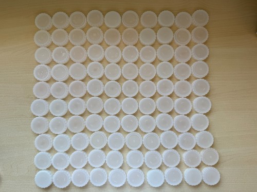 100 white plastic milk - x,