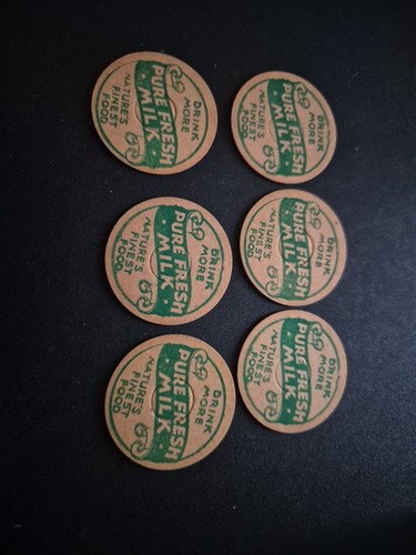 Vintage card milk bottle tops - vintage,
