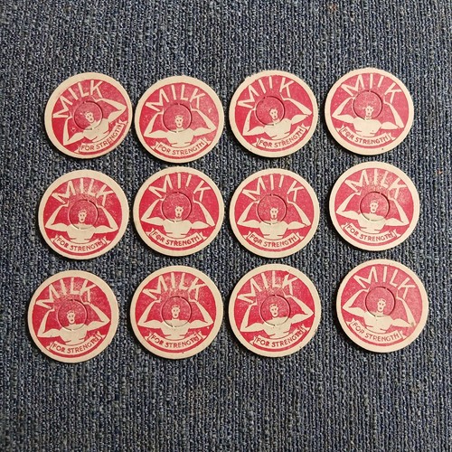 Vintage milk bottle tops - vintage,